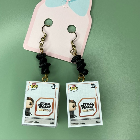 Star Wars Fennec Shand Upcycled Bitty Funko Handmade Earrings - Picture 5 of 7